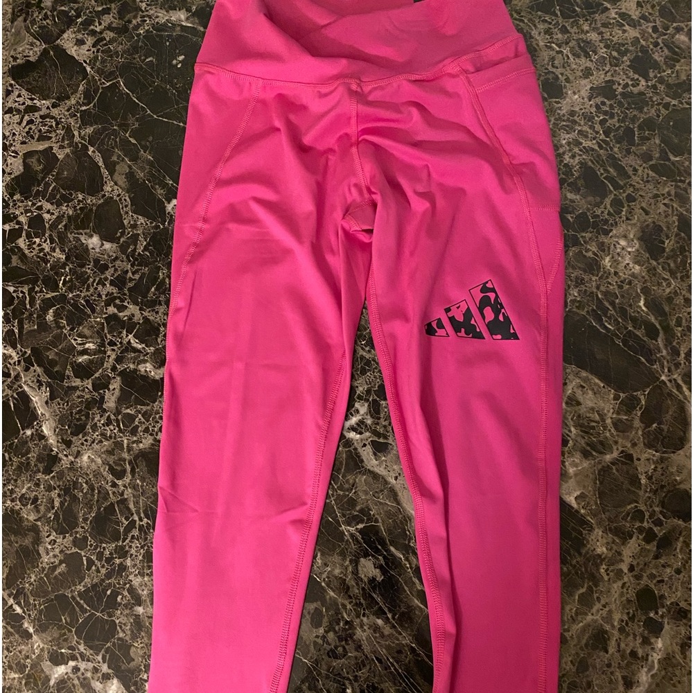 Pink Adidas leggings size Large